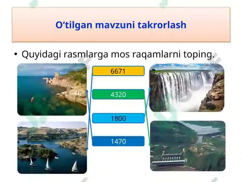 O‘tilgan mavzuni takrorlash 8