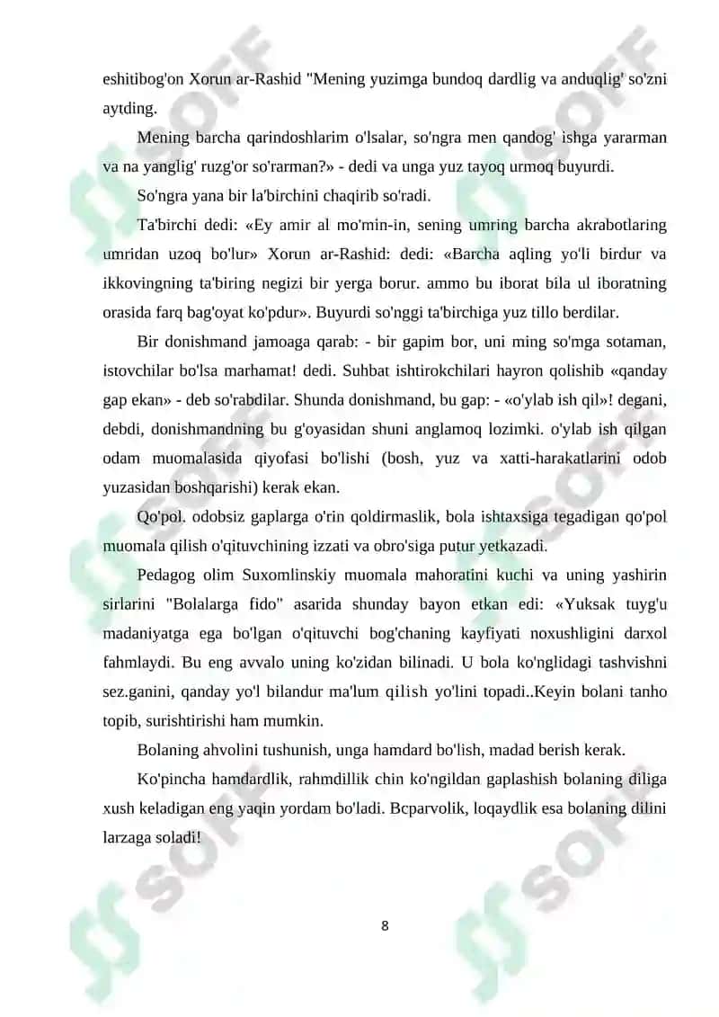 Ma'naviy-axloqiy tarbiya ishlarini amalga oshirishdagi pedagogik mahorat 8