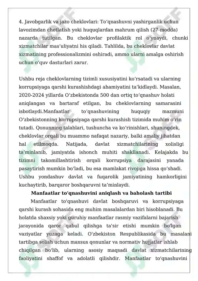 Manfaatlar to‘qnashuvini oldini olishga doir chora-tadbirlar 8