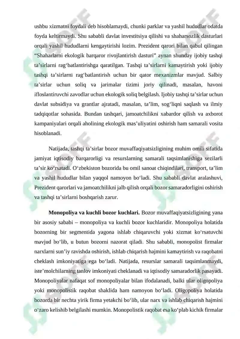 BOZORDAGI MUVAFFAQIYATSIZLIKLAR VA SAMARADORLIK 8