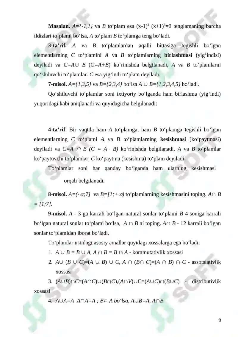 Algebralarning gomomorfligi va izamorfligi 8