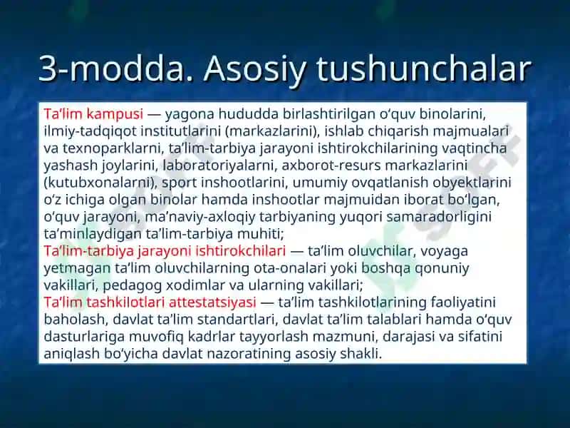 O'zbekiston Respublikasida ta’lim tizimini rivojlantirishning konseptual asoslari 8