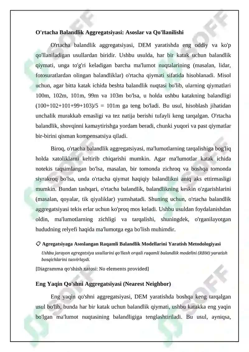 Aggregatsiyaga asoslangan raqamli relyef modelini yaratish metodologiyasi 8