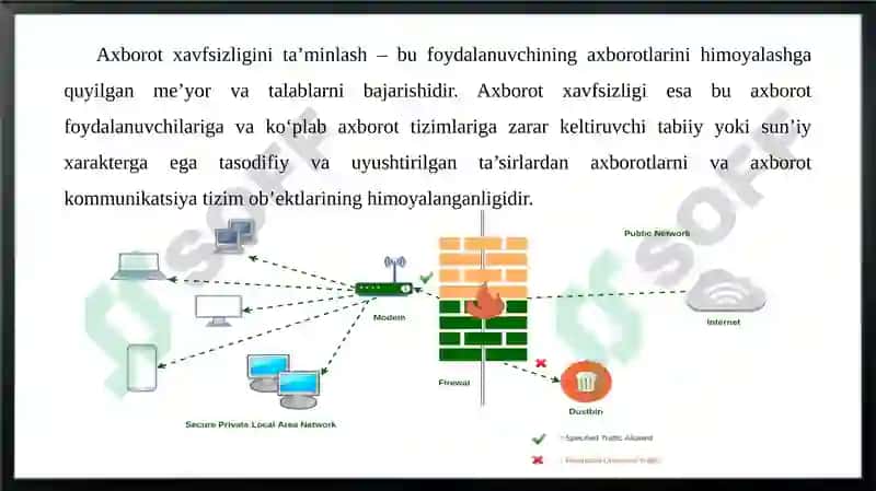 Axborotni ruxsatsiz foydalanishlardan himoyalash 8