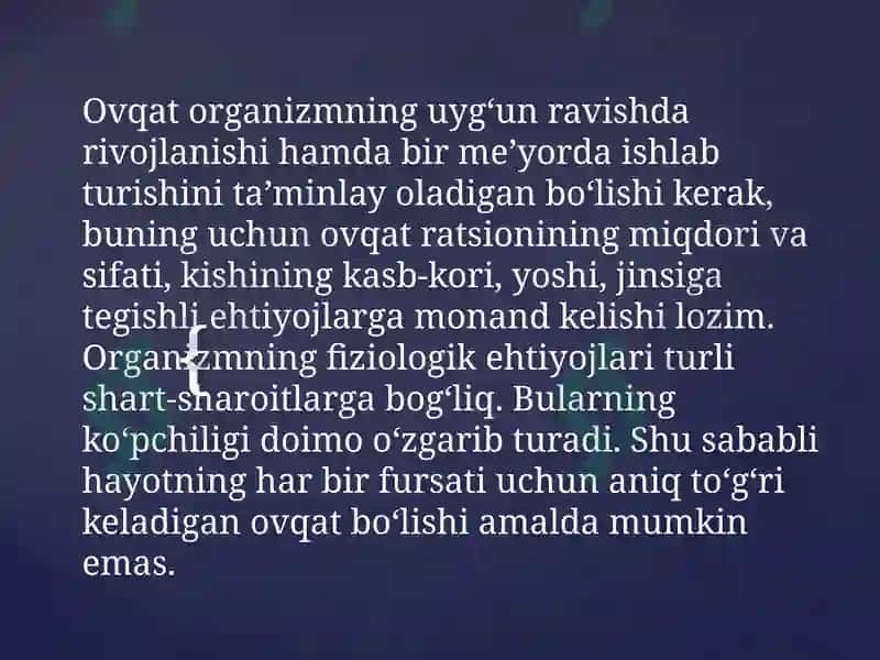 METABOLIZM JARAYONIDA ENERGIYA HOSIL BO’LISHI VA SARFLANISHI 8