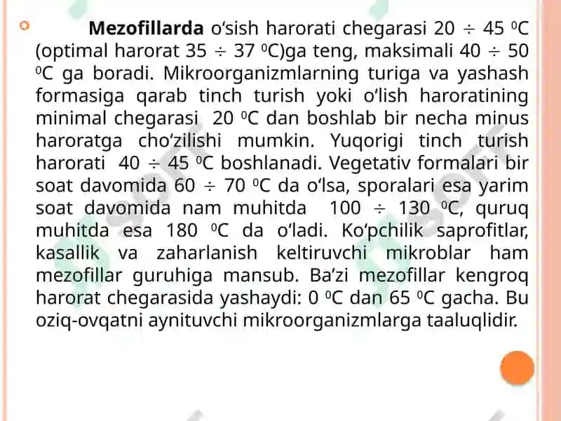 MIKROORGANIZMLARGATASHQI MUHIT OMILLARINING TA`SIRI 8