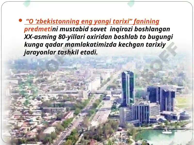 “O’zbekistonning eng yangi tarixi” o’quv fanining predmeti, maqsadi va vazifalari, nazariy-metodologik tamoyillari. 8