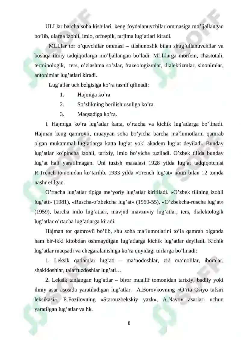 Lugʻat tuzish tamoyillari 8