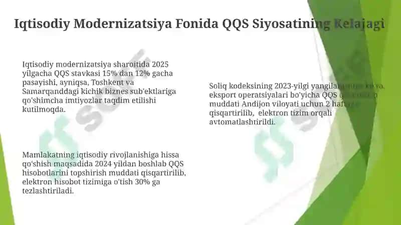 Iqtisodiy modernizatsiya sharoitida qo'shilgan qiymat solig'ini hisoblash va to'lash tartibi 8