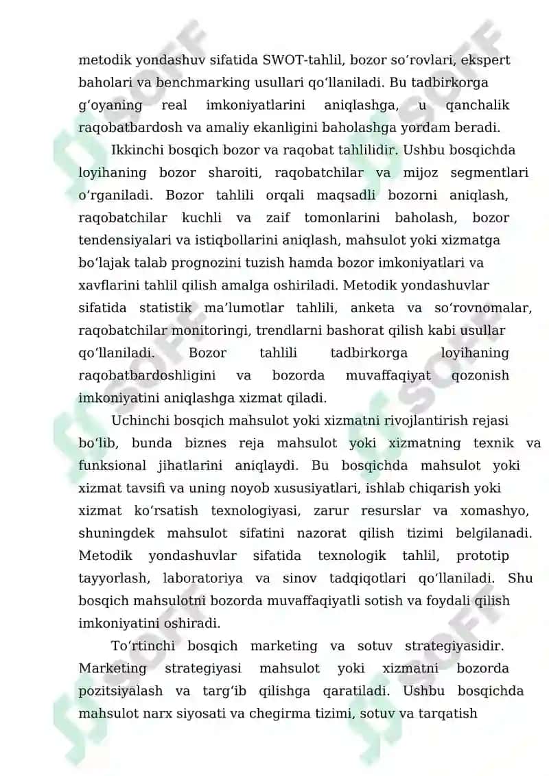 Amaliyotda biznes rejani tatbiq etish tajribalari 8