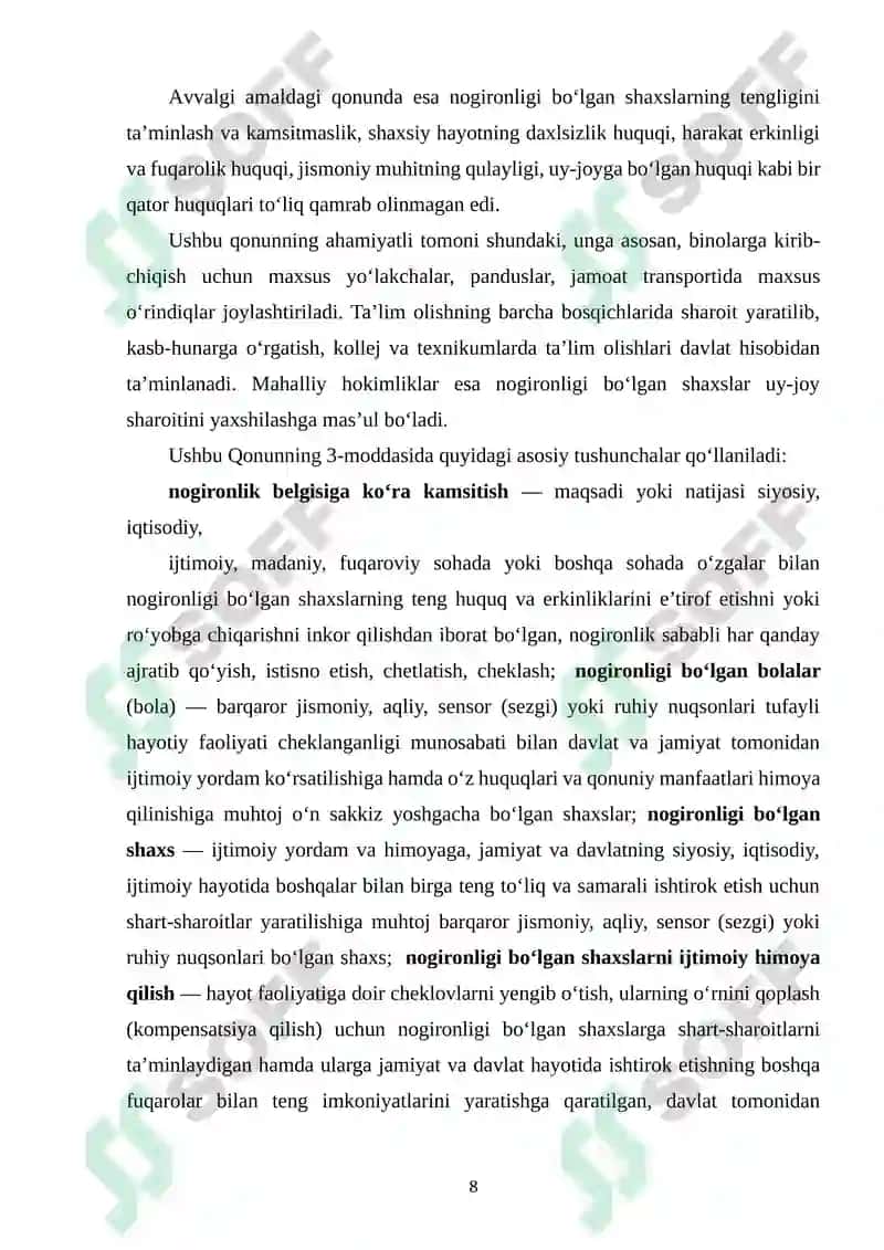 INKLYUZIV TAʼLIMNING HUQUQIY ASOSLARI 8