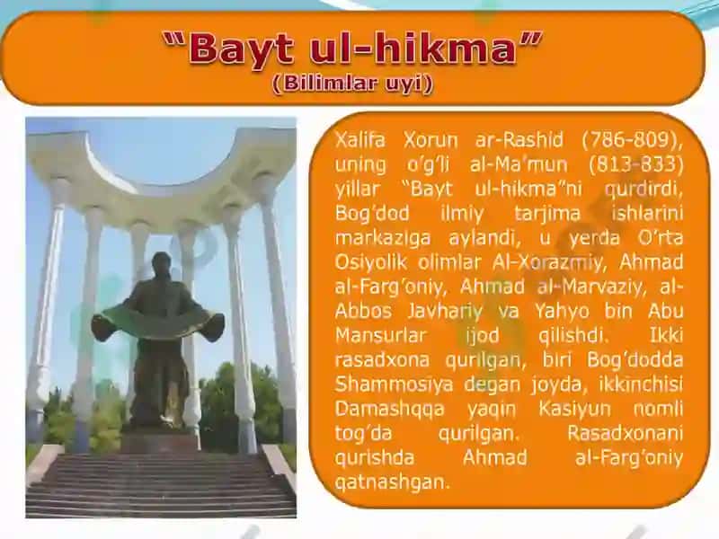 O’RTA OSIYO HALQLARI HAYOTIDA IX-XII ASRLARDA YUZ BERGAN UYG’ONISH DAVRI 8
