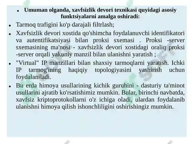 MA’RUZA-14. HUJUMLARDAN HIMOYALASH PRINSIPLARI 8