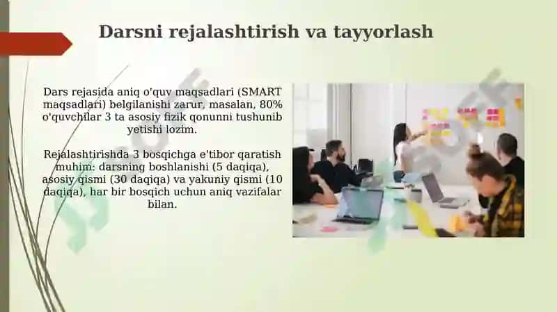 Dars - Ta'limni tashkil etishning asosiy shakli 8