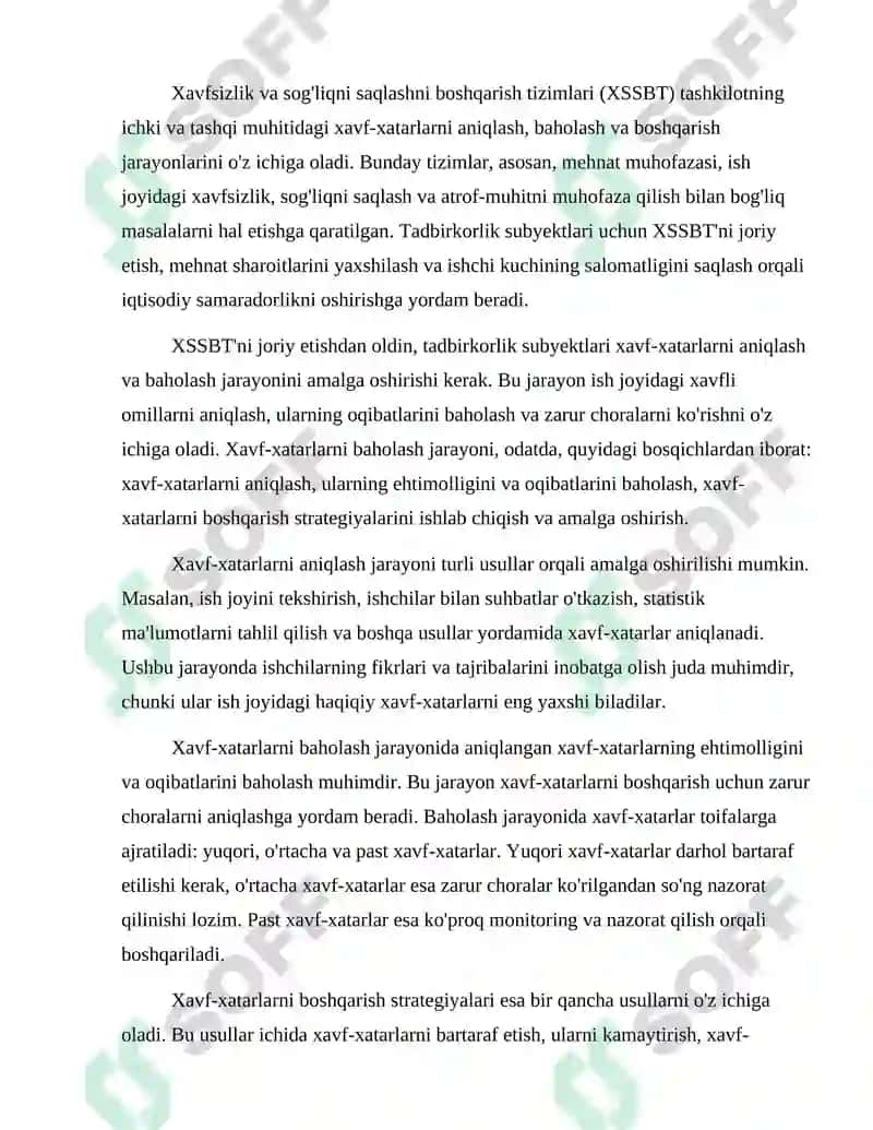 Tadbirkolik Subyektlarida Mehnatni Muhofaza Qilish 8