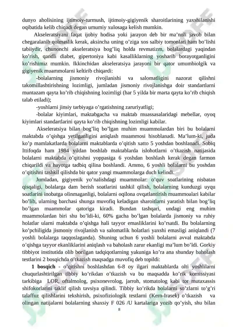 Bolalar va o’smirlar gigiyenasining umumiy asoslari 8