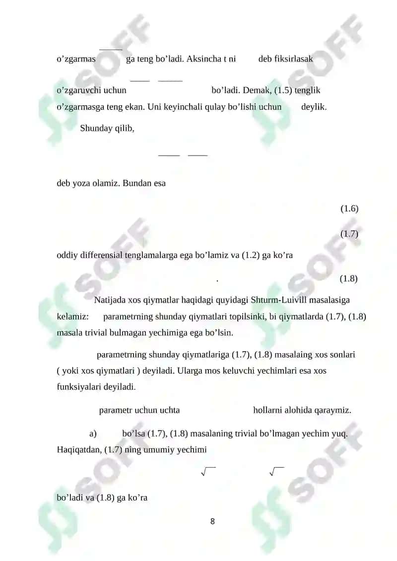 CHEKLI SOHALARDA TO’LQIN TENGLAMALARI 8