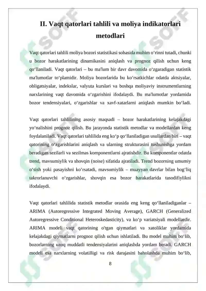 Moliya bozori statistikasi 8
