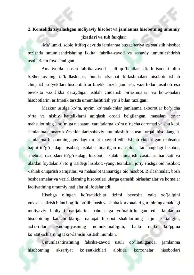 KONSOLIDATSIYALASHGAN MOLIYAVIY HOLAT TOʻGʻRISIDAGI HISOBOT TUZISH VA GUDVIL 8