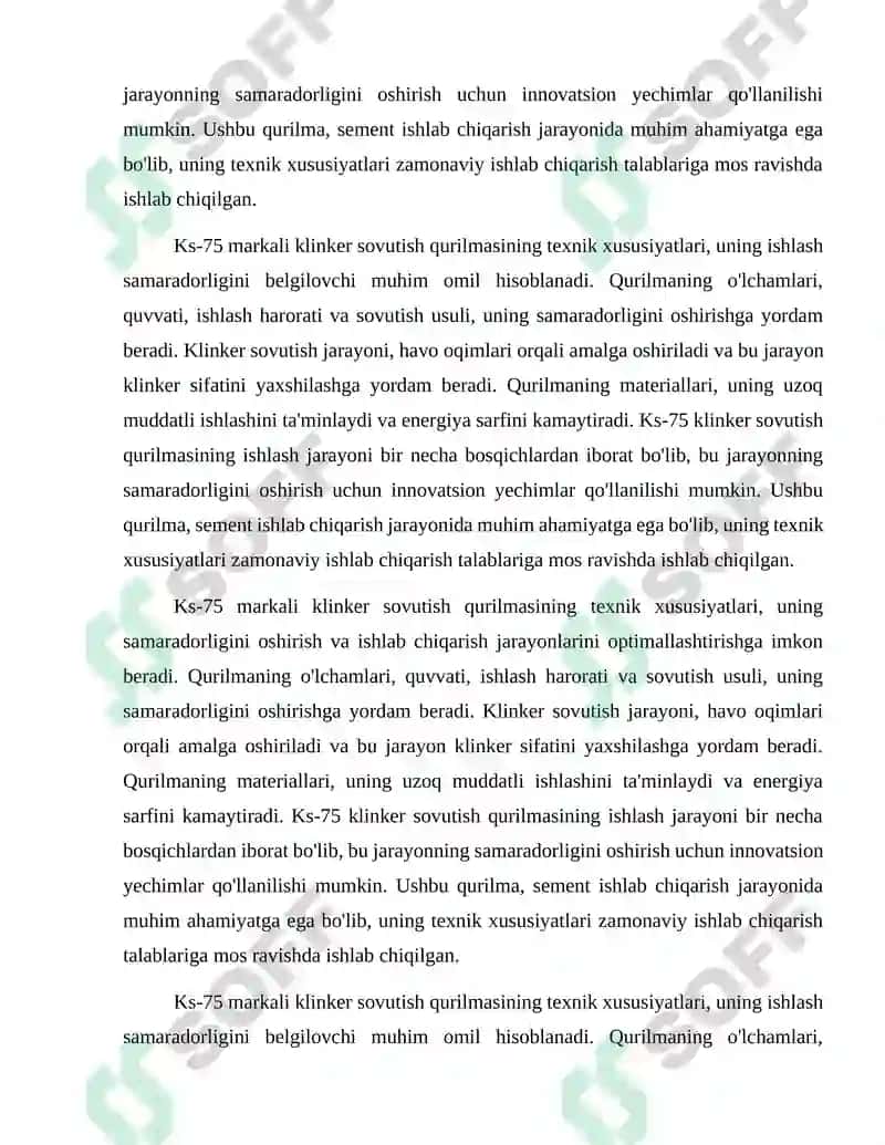 Ks-75 markali klinker sovutish qurilmasi yuritmasi loyixasi 8