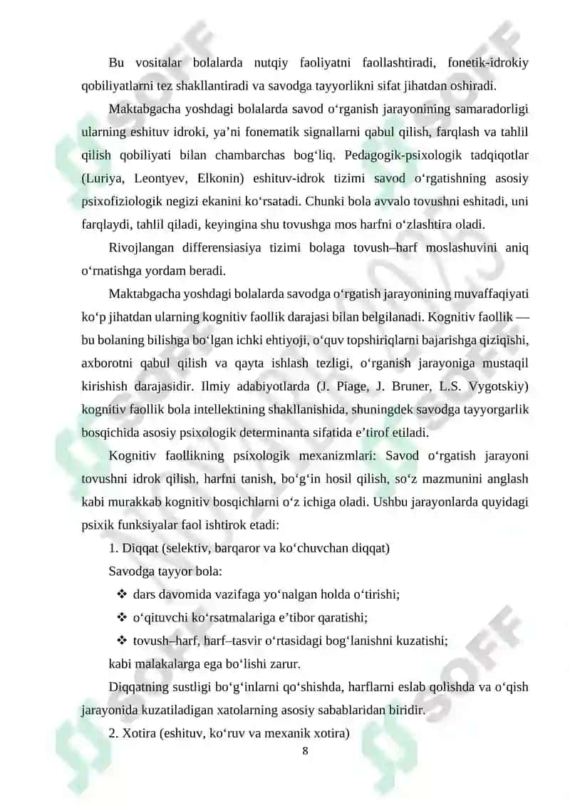 "Maktabgacha yoshdagi bolalarni savodga o‘rgatishda innovatsiyalardan foydalanish" 8