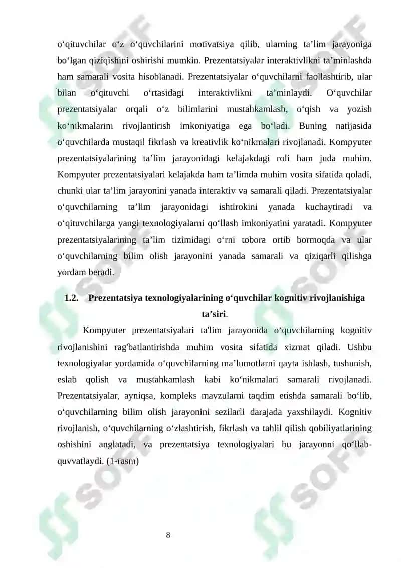 6-sinfda Kompyuter prezentatsiyalari mavzusida AKT dan foydalanishning didaktik imkoniyatlari 8