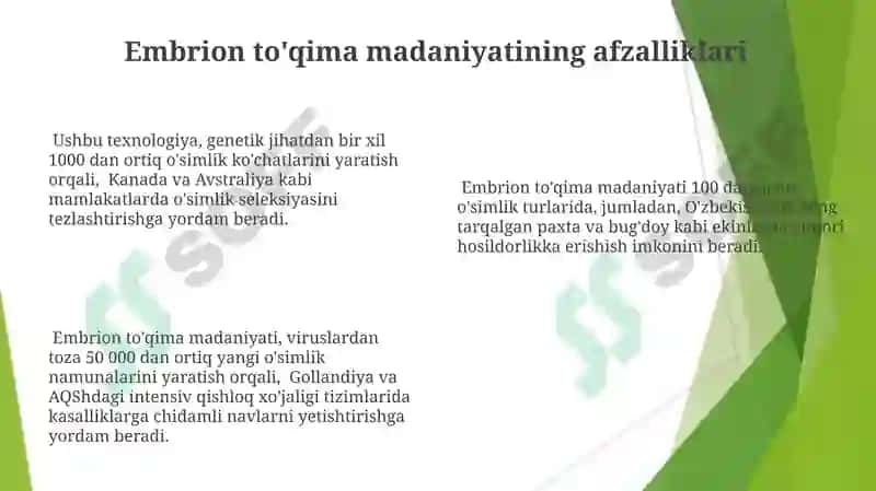 Embrional xosil qiluvchi toqimalar va ularning qishloq xo'jaligidagi axamiyati 8