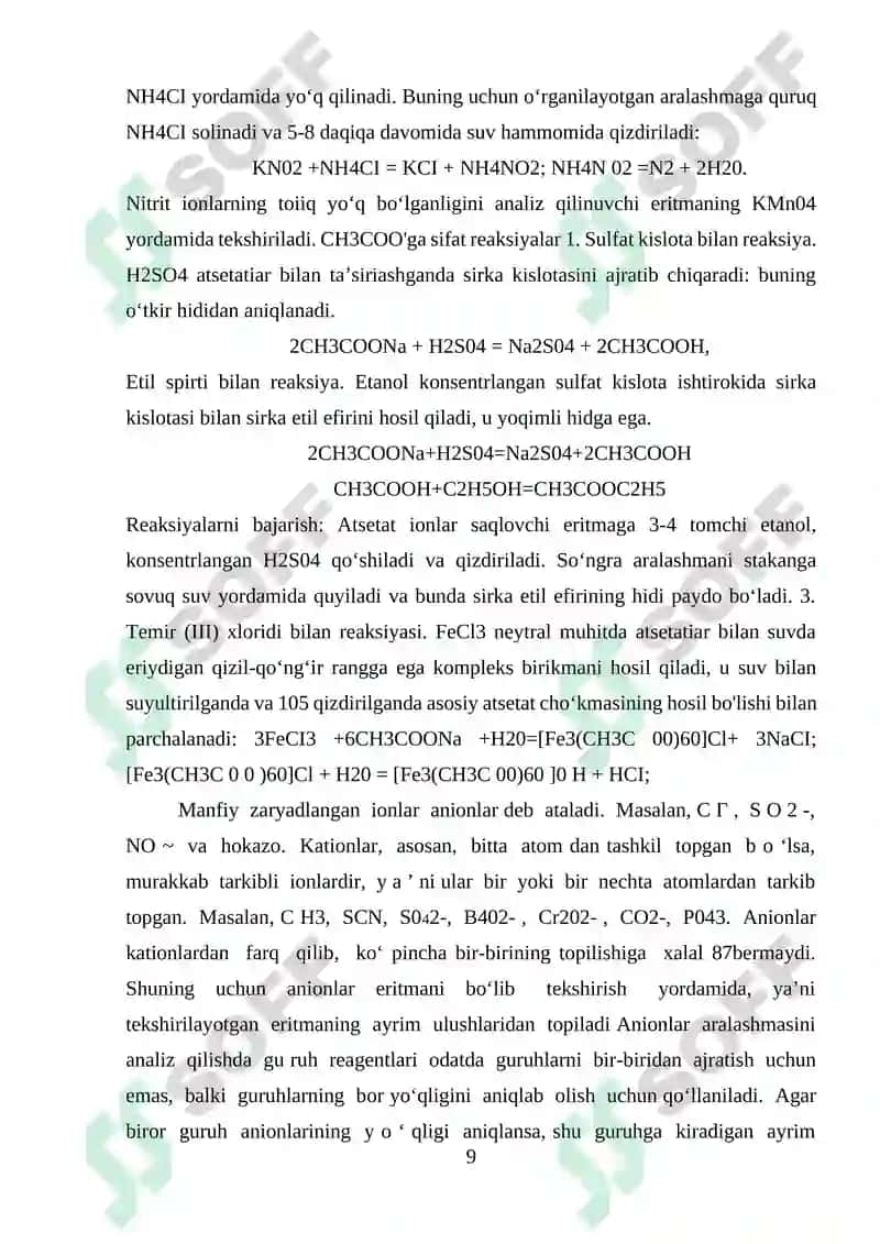 ANIONLARNING 3-GURUHI VA ULARGA XOS SIFAT REAKSIYALAR 8