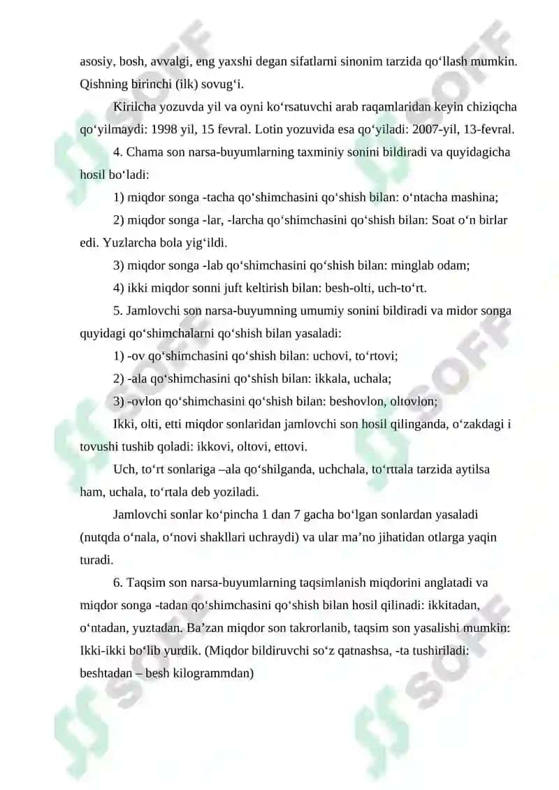 O’zbek Tilida Hisob So‘zlarning Qo‘llanishi 8