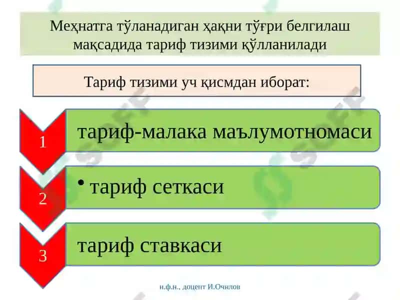 МЕҲНАТ ВА ИШ ҲАҚИ ҲИСОБИ 8