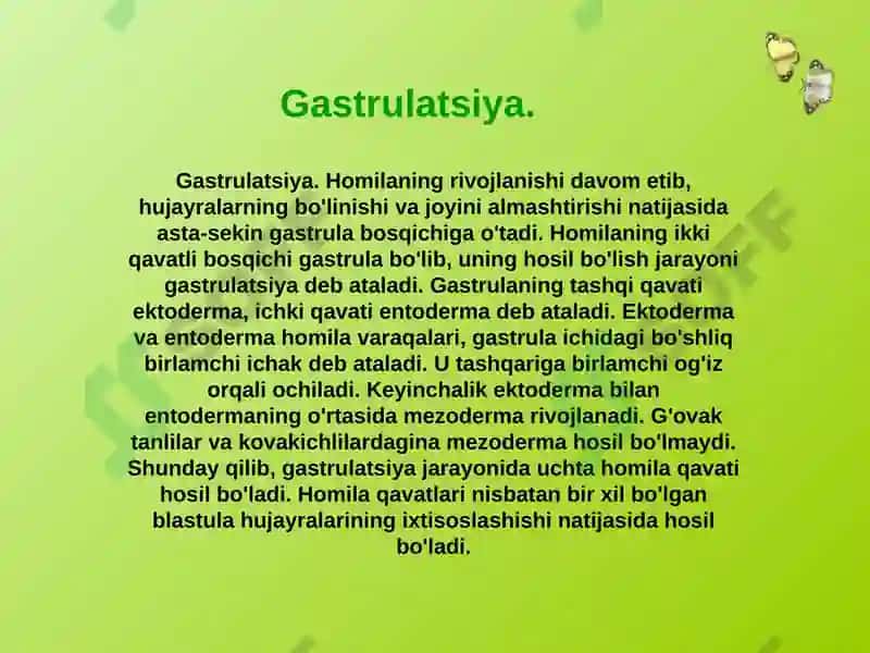 Ontogenez-tirik organizmlarning individual rivojlanishi 8