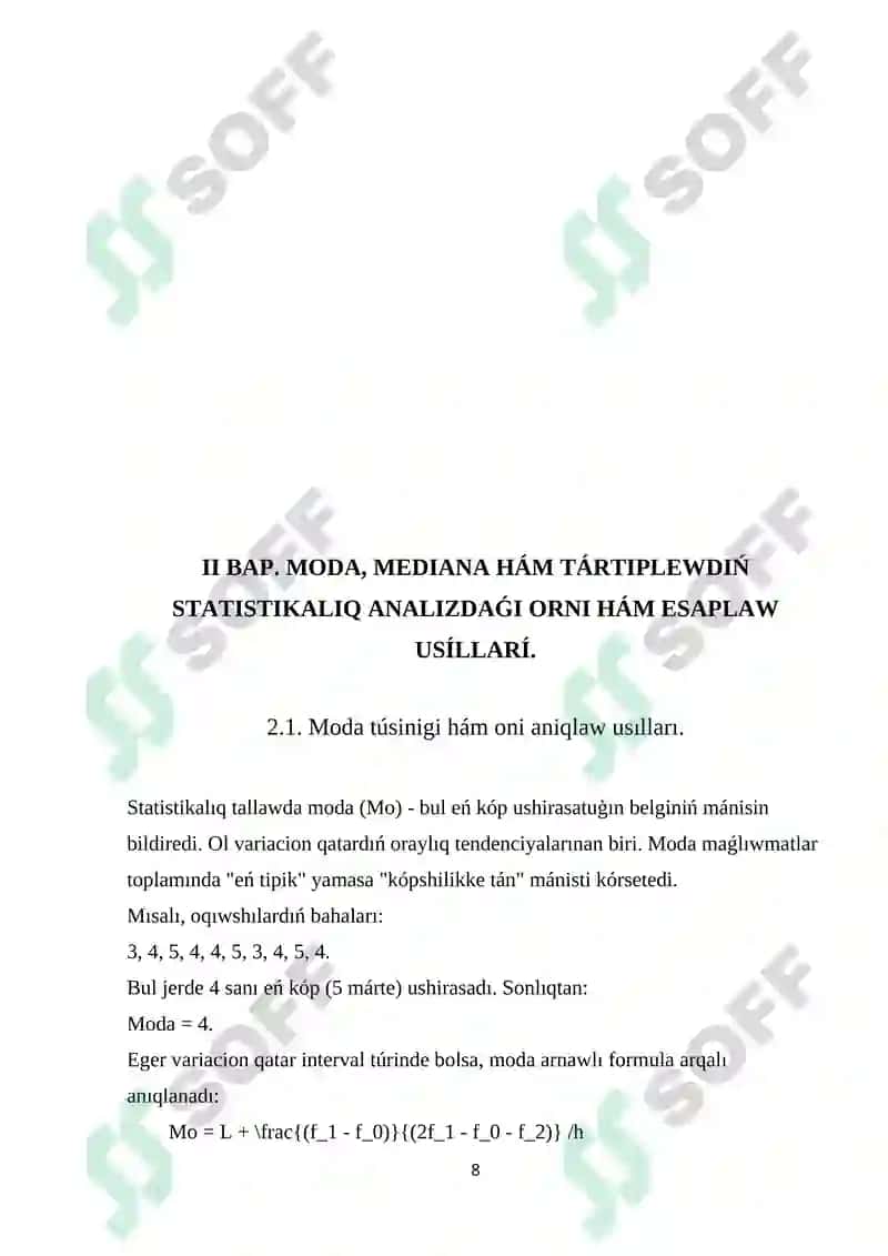 Psixologiyaliq magliwmatlardi qayta islew metodlari ham texnologiyalari 8