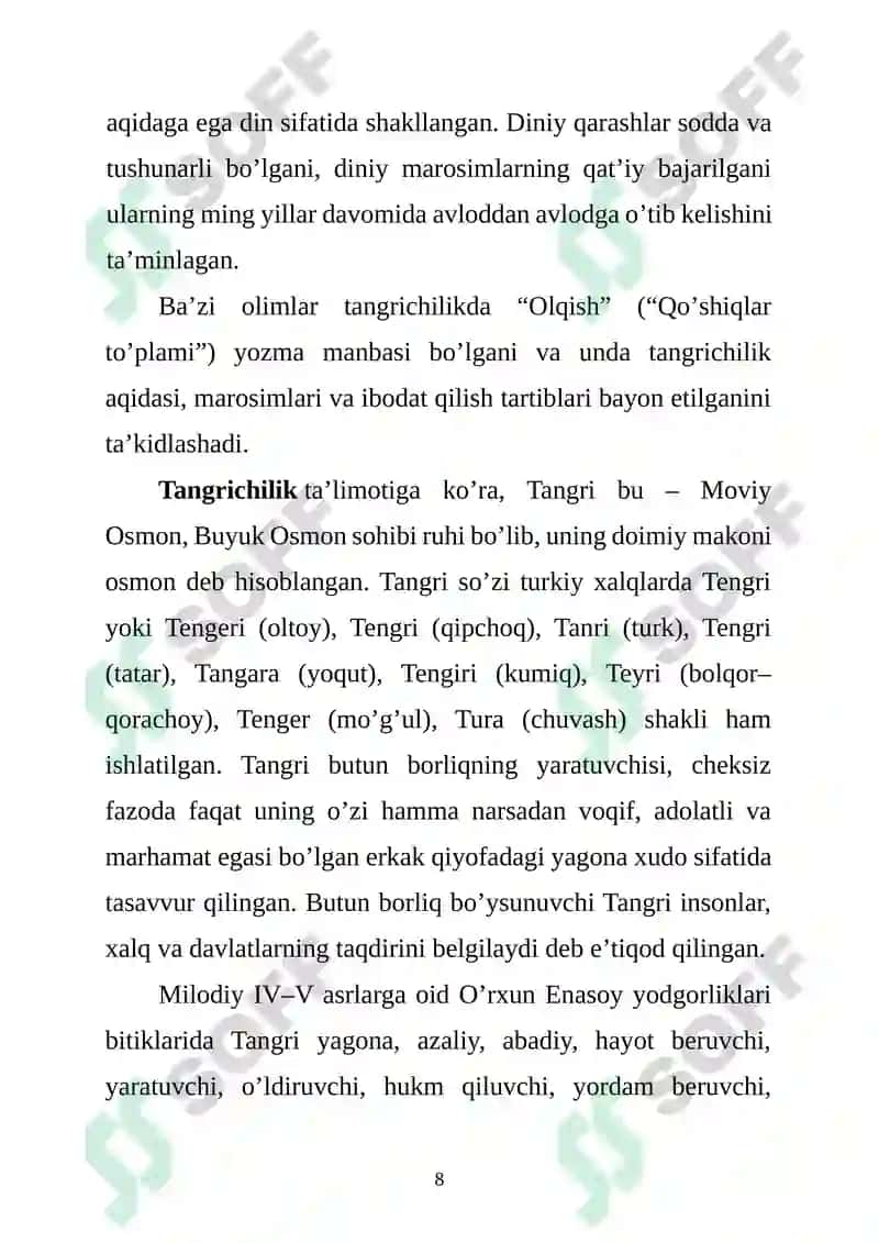 Tangrichilik Dini 8