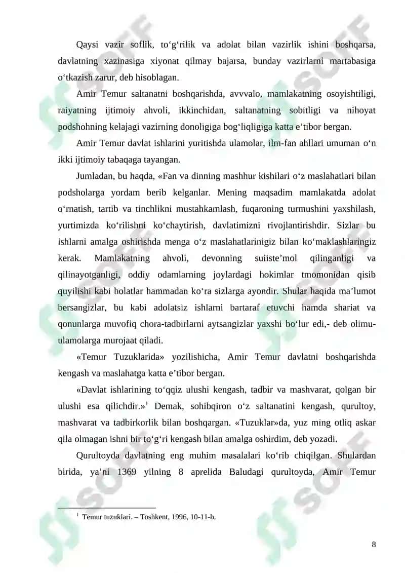 Amir Temur va temuriylar davridagi siyosiy va huquqiy ta’limotlar 8