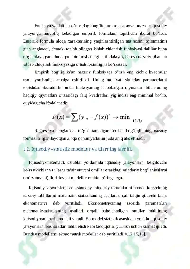 Iqtisodiy jarayonlarni ekonometrik tahlil etishda Excel elektron protsessoridan foydalanish 8