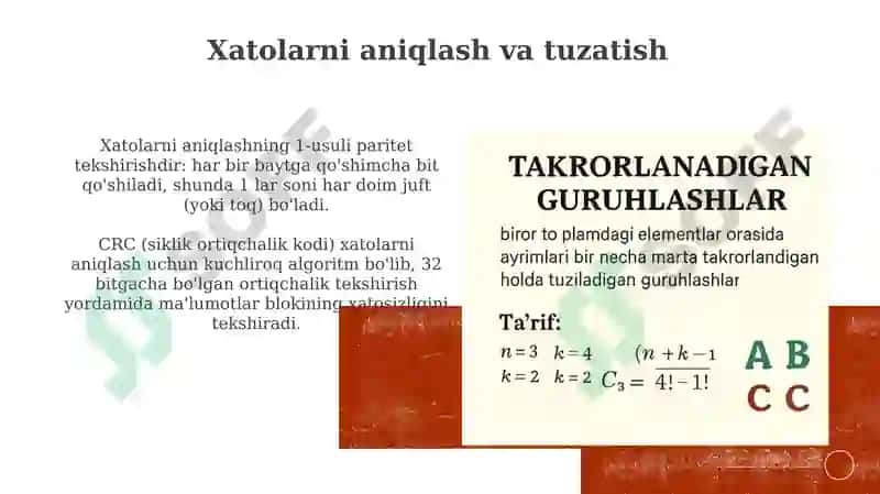 Takrorlanuvchi guruhlarning asoslari 8