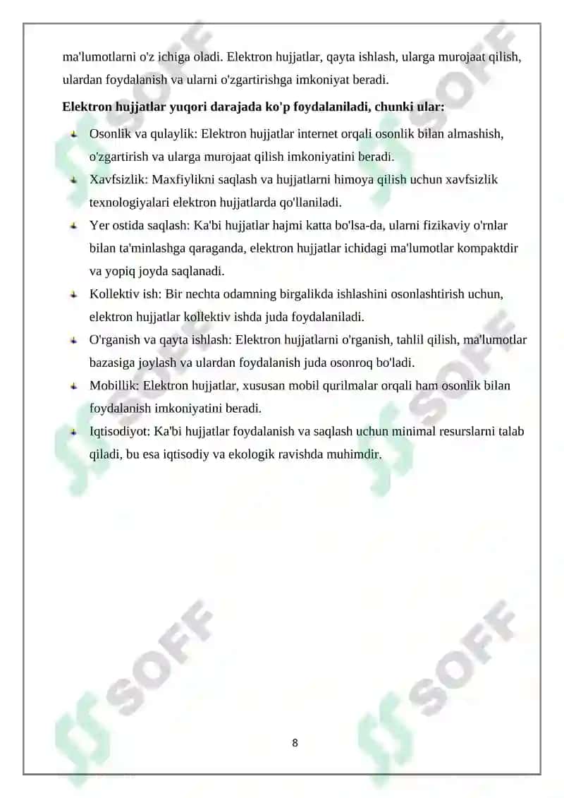 ELEKTRON HUJJAT VA ELEKTRON HUJJAT ALMASHINUVI 8