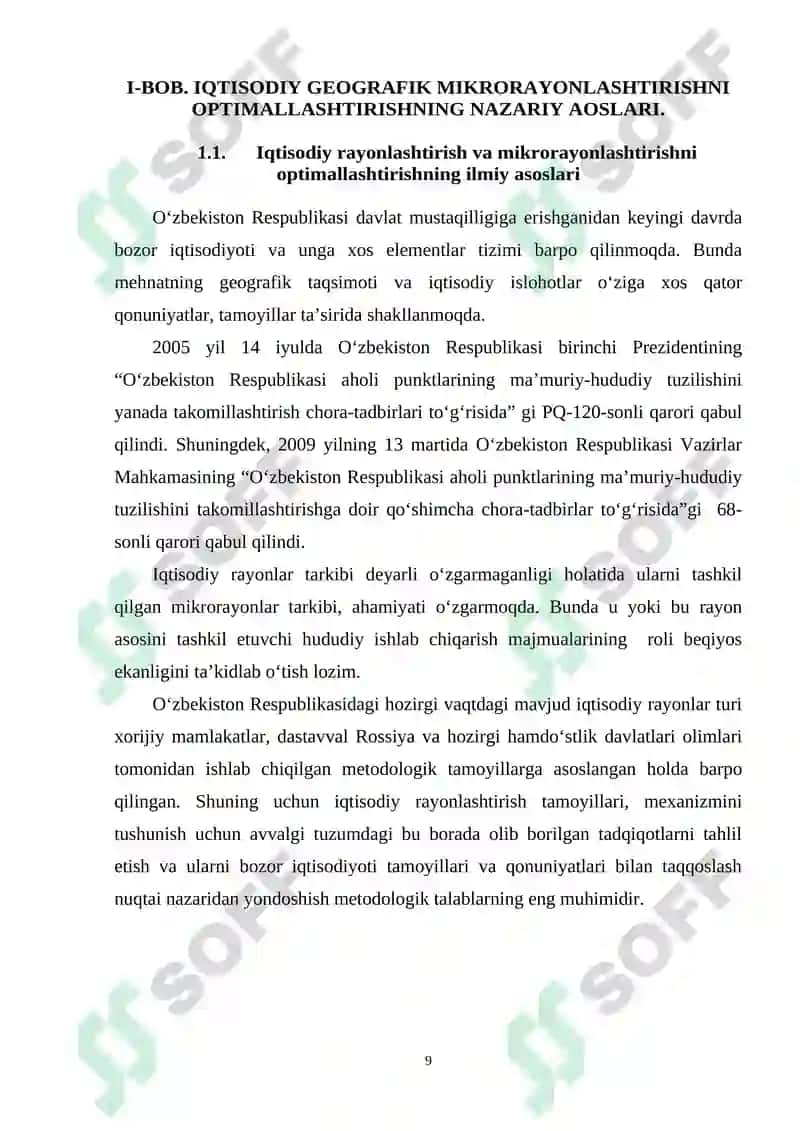 IQTISODIY ISLOHOTLAR CHUQURLASHAYOTGAN SHAROITDA MIKRORAYONLASHTIRISHNI OPTIMALLASHTIRISH (Xorazm viloyati misolida) 8