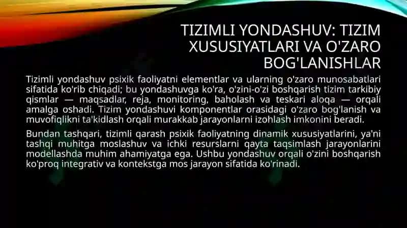 O'zini-o'zi boshqarish 8