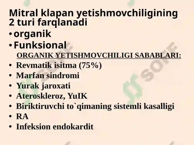 Mitral klapan yetishmovchiligi 8