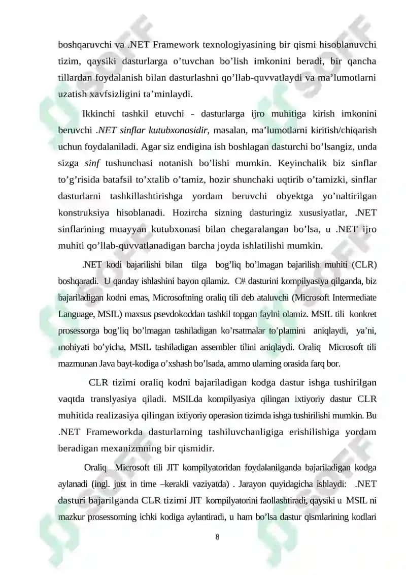 C# tiliga kirish 8