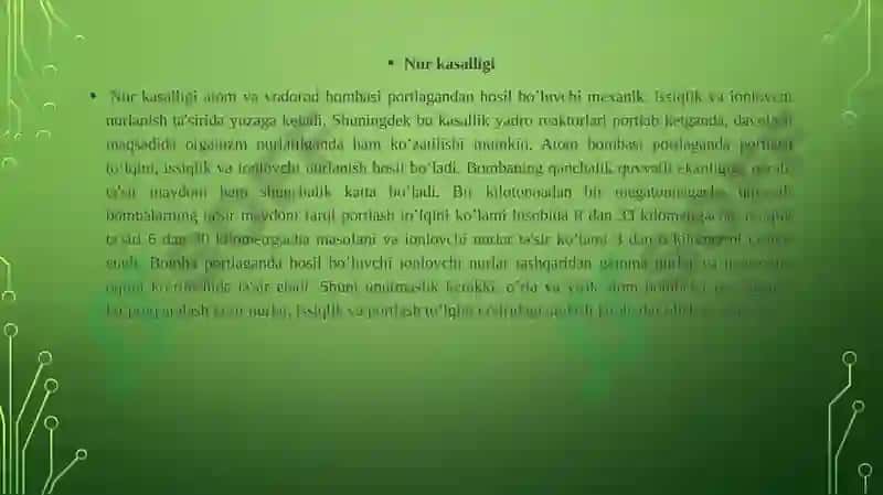 TOSHKENT TIBBIYOT AKADEMIYASI2SON DAVOLASH ISHI FAKULTETI205A GURUHA TALABASI AMINOVA SOKINA NINGTAQDIMOT ISHIFAN:HARBIY DALA TERAPIYASI 8