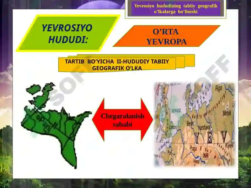 YEVROOSIYO HUDUDINING TABIIY GEOGRAFIK O’LKALARGA BO’LINISHI 8