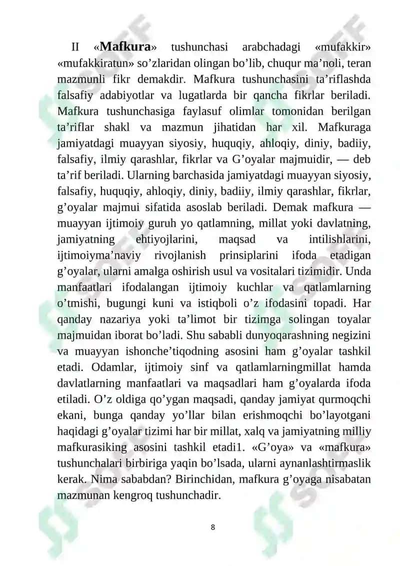 G`oyalar xilma-xilligi va mafkurafiy jarayonlarning ijtimoiy taraqqiyotga ta’siri 8