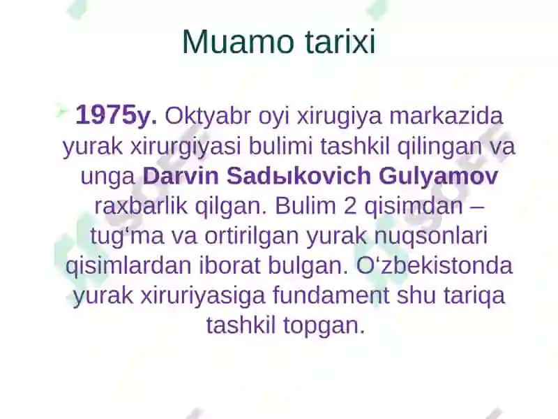 YURAK NUQSONLARI ETIOLOGIYASI PATOGENEZI 8