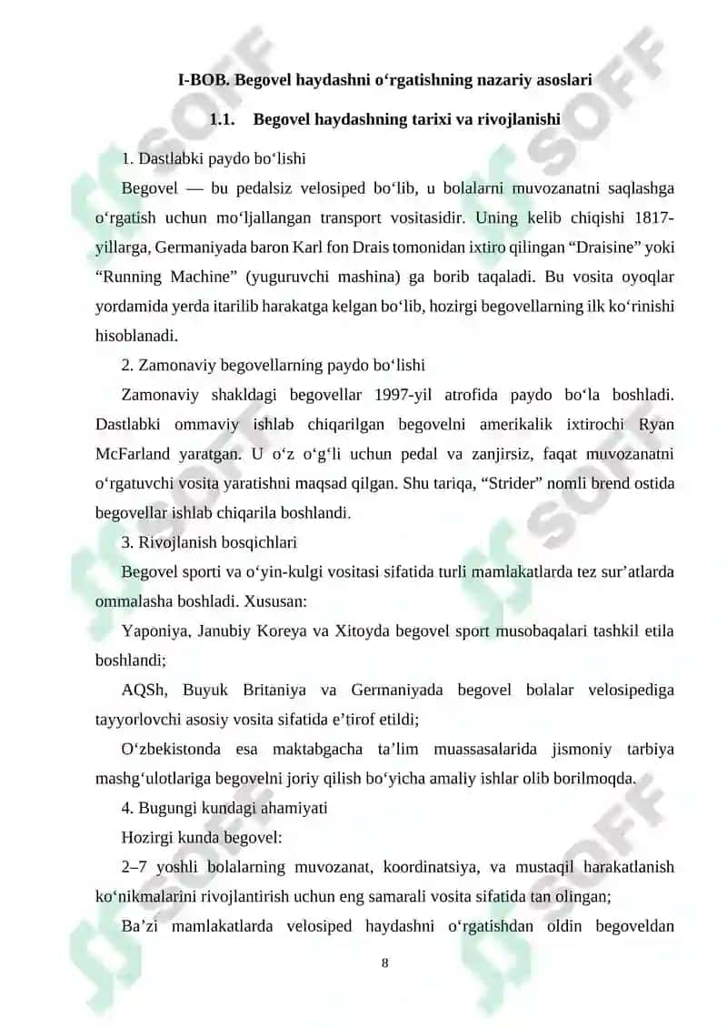 6-7 YOSHLI BOLALARGA BEGOVEL HAYDASH METODIKASINI O‘RGATISH VA UNING AFZALLIKLARI 8