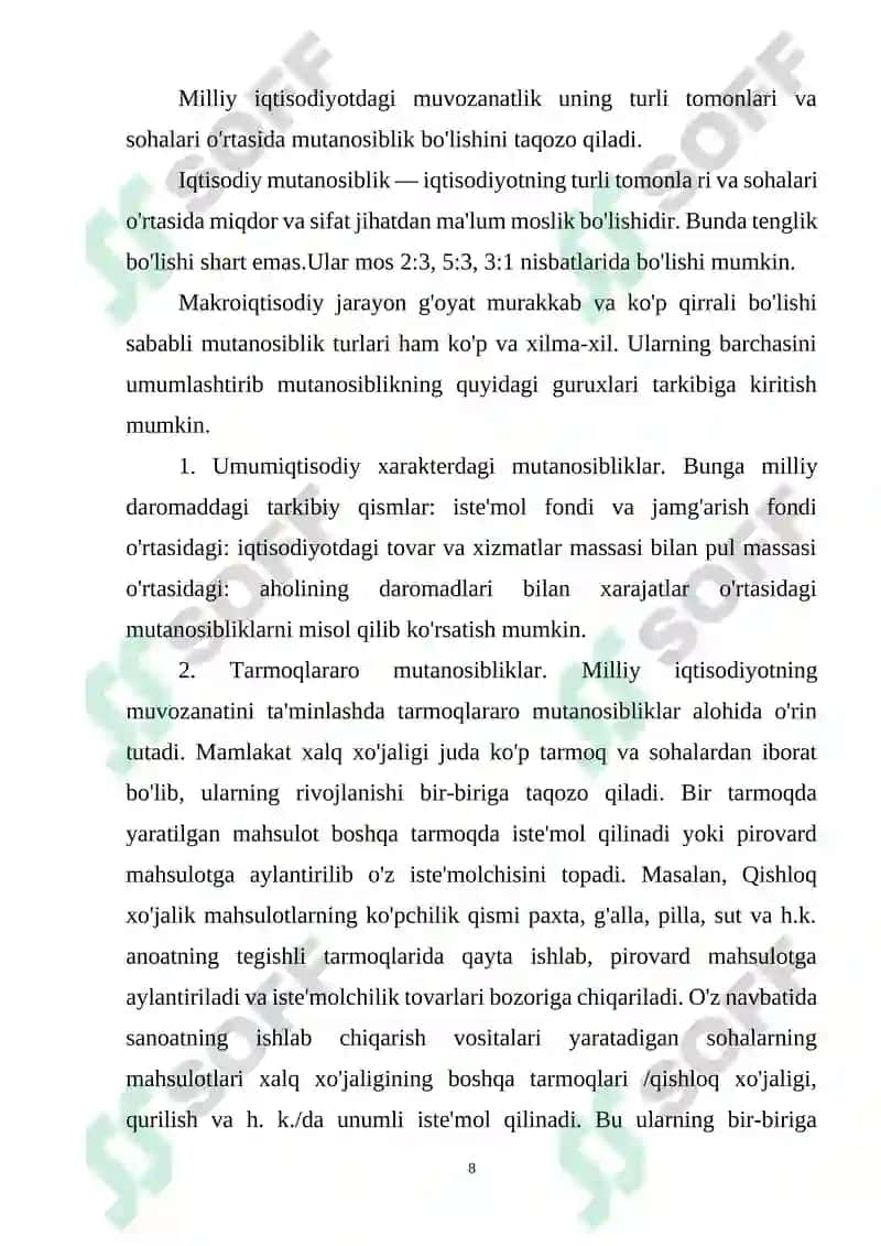 IQTISODIY MUVOZANATLIKNING MOHIYATI VA UNGA ERISHISHNING YOLLARI 8