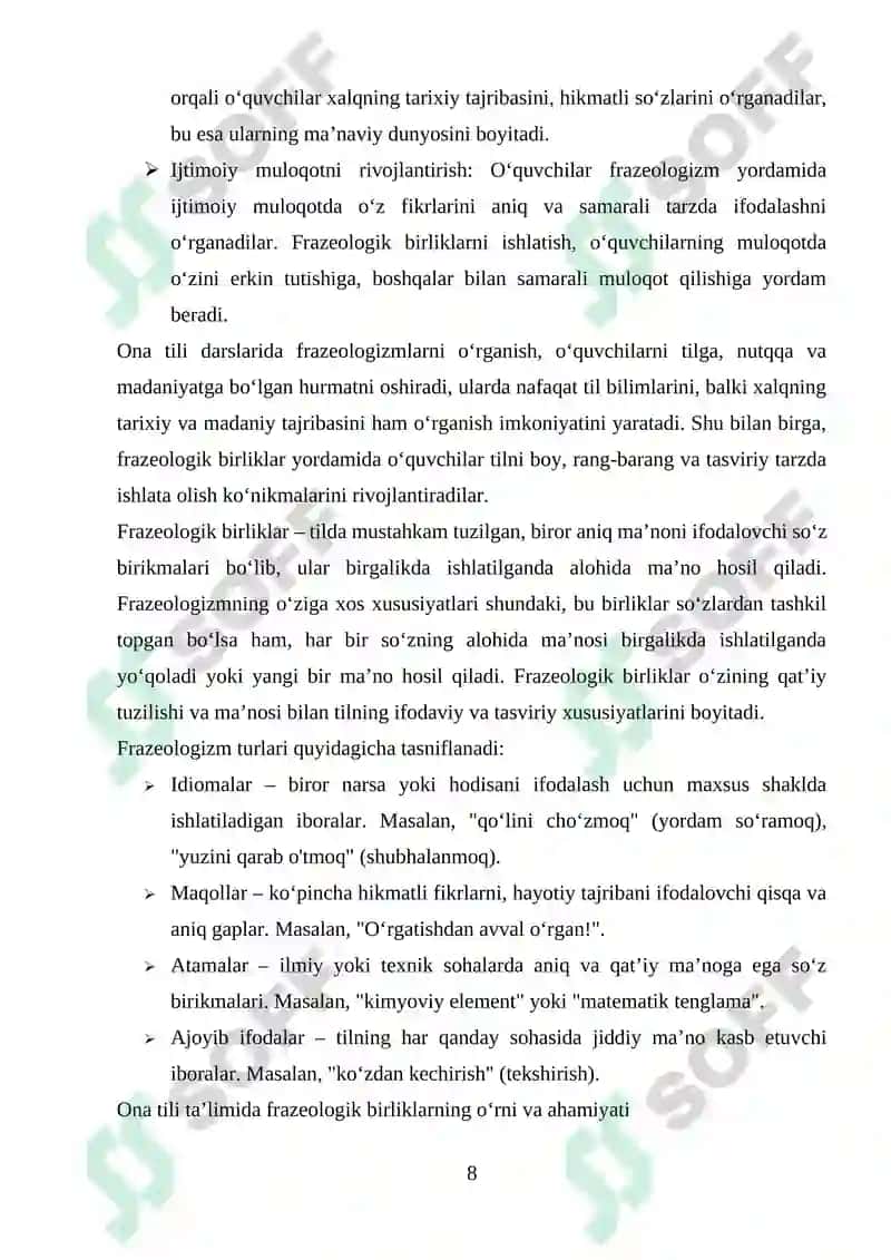 Ona tili va oʻqish savodxonligi va uni oʻqitish metodikasi 8