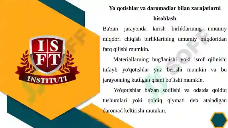 JARAYON XARAJATLARI 8