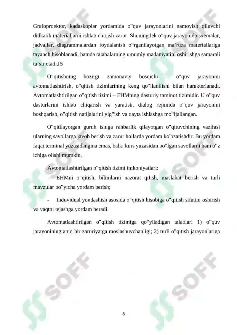 Elektron darslik yaratish uchun tizim 8